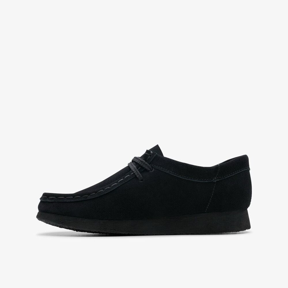 Clarks Wallabee Older Black Suede Kids Size 4.5 EUC